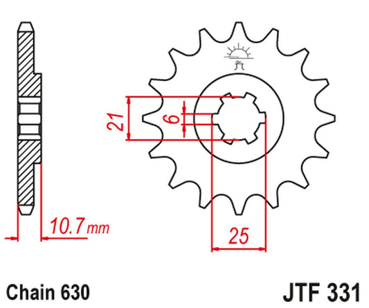 Front Sprocket 288 15 HONDA CB 750 F/K '77-78' (28815JT) (Chain. 630) , JT Sprockets
