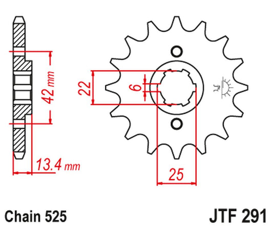 Front Sprocket 291 15 HONDA CB 450S '86-'89 (29115JT) (Chain. 525) (-1), JT Sprockets