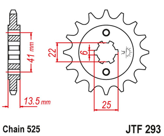 Front Sprocket 293 14 HONDA XL 600V '87-'88 (PD06) (29314JT) (Chain. 525) (-1), JT Sprockets