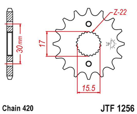Front Sprocket 332 13 HONDA CRF 50F '04-'12, XR 50 '00-'03 (33213JT) (Chain. 420), JT Sprockets