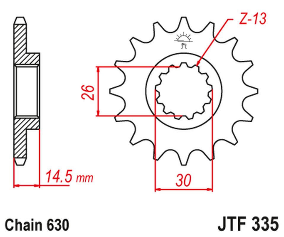 Front Sprocket 335 15 HONDA CB 750 F/K '77-78' (33515JT) (Chain. 630) , JT Sprockets