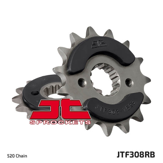 Front Sprocket 345 15 Z Rubber HONDA NX 650, FX 650, YAMAHA XT 660, FMX (34515JTRB) (Chain. 520), JT Sprockets