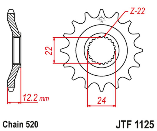Front Sprocket 405 17 APRILIA 600 '85-'87 (40517JT) (Chain. 520), JT Sprockets