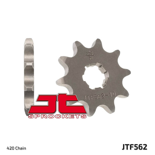 Front Sprocket 415 10 KAWASAKI KFX 50 '03-'06, SUZUKI LTA 50 '02-'05, SUZUKI TS 50, YAMAHA DT 50MX (J41510JT) (Chain. 420), JT Sprockets