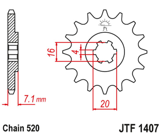 Front Sprocket 422 10 KAWASAKI KSF/KXF 80 '03-06', SUZUKI LT 80 '89-06' (42210JT) (Chain. 520), JT Sprockets