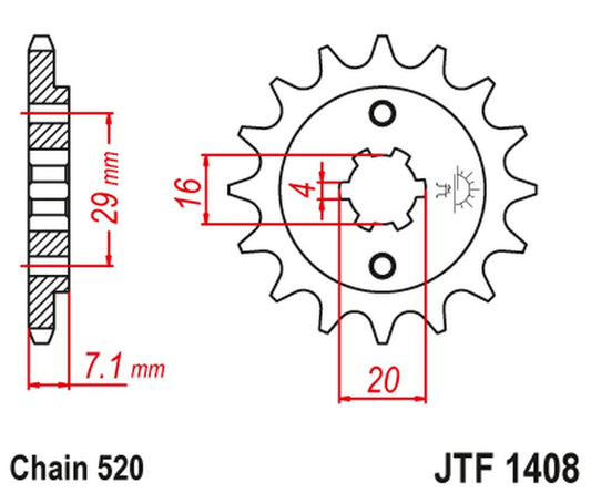 Front Sprocket 422 15 SUZUKI RV200 VAN VAN '15-19',TSR200 (TS) '90-92' (42215JT) (Chain. 520), JT Sprockets