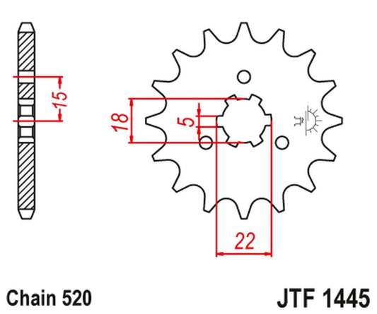 Front Sprocket 423 14 KAWASAKI KX 125 '94-'07 (42314JT) (Chain. 520), JT Sprockets