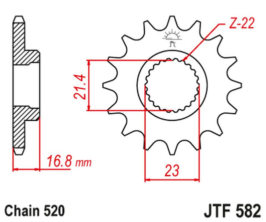 Front Sprocket 443 15 YAMAHA XJ 600 DIVERSION '92-'03 (44315JT) (Chain. 520), JT Sprockets