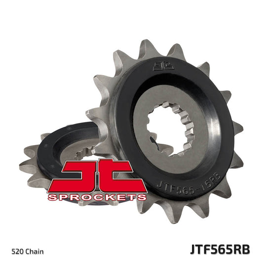 Front Sprocket 565 15 Z Rubber KAWASAKI ER6F/N '06-'14 , KLE 650 '06-'20, EX650, SUZUKI SV 650 16-19 (56515JTRB) (Chain. 520), JT Sprockets