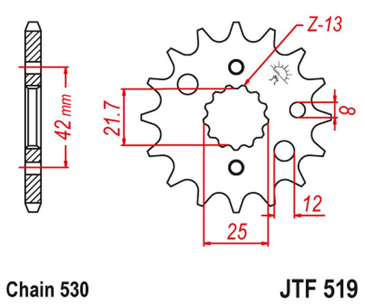 Front Sprocket 566 15 / 513 15 KAWASAKI VN 800 A,B,C 96-06 (56615JT) (Chain. 530), JT Sprockets
