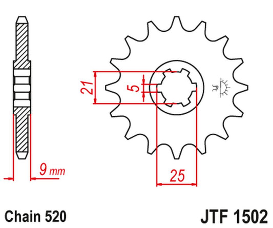 Front Sprocket 569 13 KAWASAKI KXT 250 '87' (56913JT) (Chain. 520), JT Sprockets