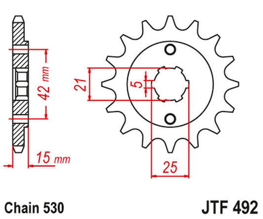 Front Sprocket 7003 14 DUCATI 500/600 PANTAH SPORTS '80-84' (700314JT) (Chain. 530) , JT Sprockets