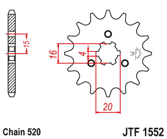 Front Sprocket YAMAHA YTM 200 '83-85' ( (Chain. 520) , JT Sprockets