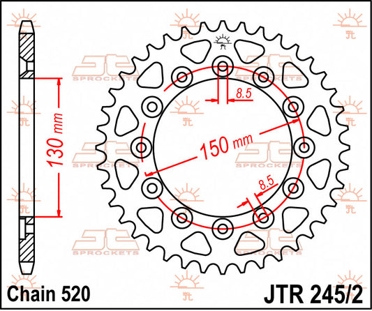 Rear Sprocket 245 41 HONDA XL 600 LM '85-'88 (24541JT) (Chain. 520), JT Sprockets