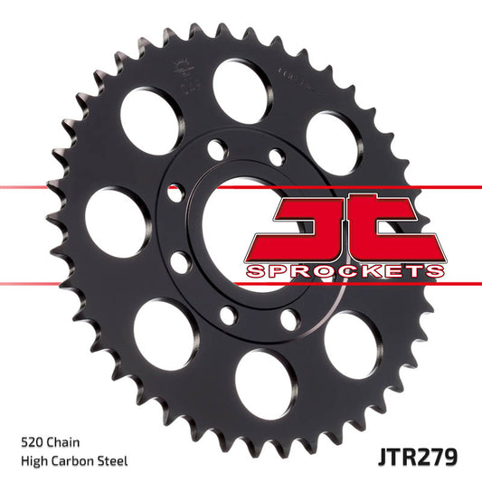 Rear Sprocket 279 38 HONDA CB 250 TWO FIFTY, NIGHTHAWK '92-'02, CMX 250 REBEL (27938JT) (Chain. 520), JT Sprockets