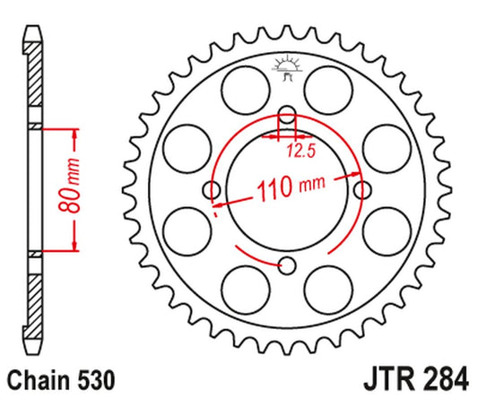 Rear Sprocket 284 45 HONDA CB 650 Z,A,B,C '79-'82 (28445JT) (Chain. 530) , JT Sprockets