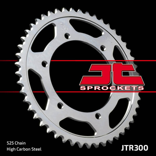 Rear Sprocket 300 49 HONDA XRV 650 AFRICA TWIN '88-'92, XLV AFRICA TWIN '88-'92, TRANSALP (30049JT) (Chain. 525), JT Sprockets