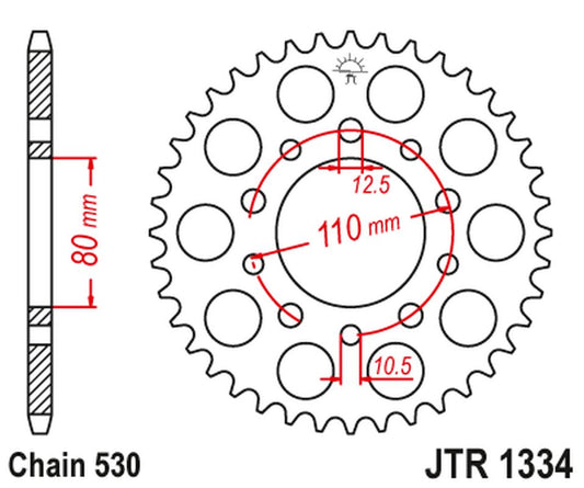Rear Sprocket 334 47 HONDA CB 750F '80-'82 (33447JT) (Chain. 530), JT Sprockets