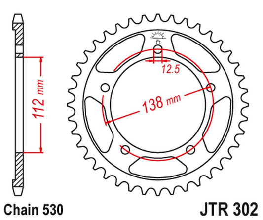 Rear Sprocket 408 43 HONDA CBR 600F '91-'96, CBF 1000 '06-'10 (SC58) (40843JTZBK) (Chain. 530) COLOR BLACK, JT Sprockets