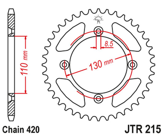 Rear Sprocket 4306 51 HONDA CR 80/85 '85-'07 (430651JT) (Chain. 420), JT Sprockets