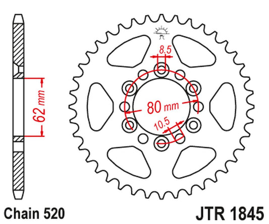 Rear Sprocket 4324 37 YAMAHA TDR 125 '93-'99 (432437JT) (Chain. 428) , JT Sprockets