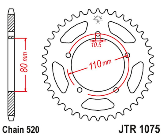 Rear Sprocket 4347 36 KYMCO 250 VENOX '04-09' (434736JT) (Chain.520), JT Sprockets