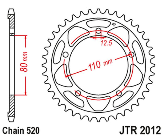Rear Sprocket 4350 42 TRIUMPH 865 AMERICA/AMERICA LT/SPEEDMASTER '14-17' (435042JT) (Chain520), JT Sprockets