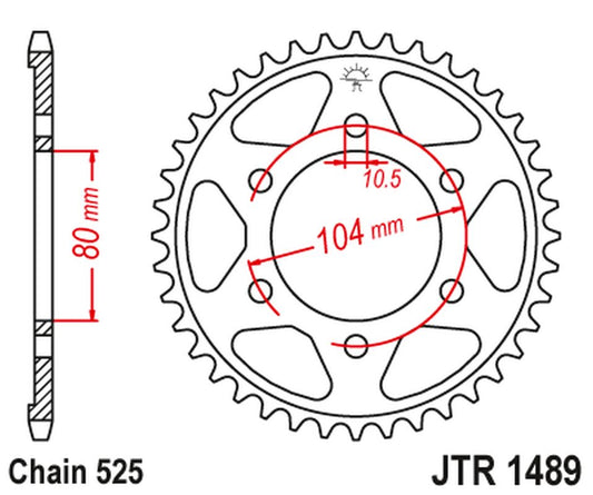 Rear Sprocket 4359 42 KAWASAKI ZX750R, NINJA, KLZ VERSYS (12-) (435942JT) (Chain. 525) (CZARNA), JT Sprockets