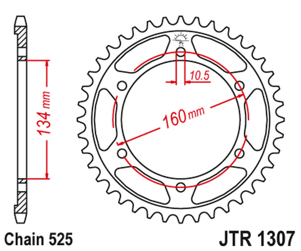 Rear Sprocket 4405 45 HONDA CBR 600F '01-'07 (440545JT) (Chain. 525), JT Sprockets