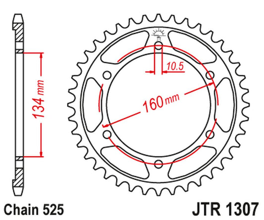 Rear Sprocket 4405 45 HONDA CBR 600F '01-'07 (440545JT) (Chain. 525), JT Sprockets