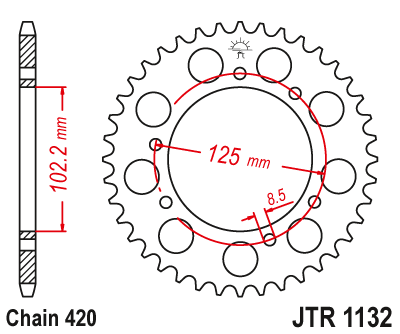 Rear Sprocket 4406 59 APRILIA RX 50 FACTORY E4 2T LC '18 (440659JT) (Chain.420), JT Sprockets
