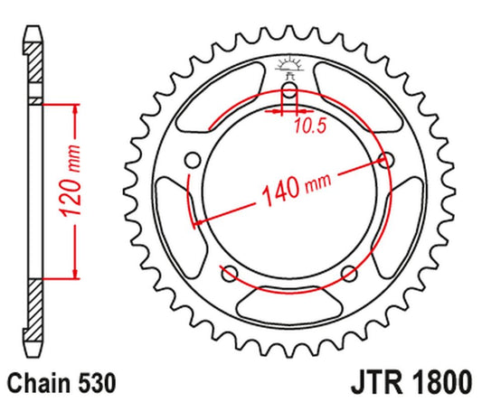 Rear Sprocket 4409 42 SUZUKI GSF 1250 '06-'16, GSXR 1000/1300 (440942JT) (Chain. 530) COLOR BLACK, JT Sprockets