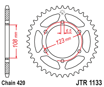 Rear Sprocket 4412 59 APRILIA SX 50 -18-19 (441259JT) (Chain.420), JT Sprockets