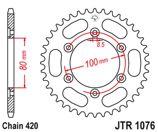 Rear Sprocket 4429 52 RIEJU 50 SPIKE '02-05', TANGO '03-05' (442952JT) (Chain.420), JT Sprockets