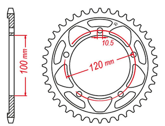 Rear Sprocket 4447 41 APRILIA RSV 4RF 15-17, RSV4 RR 16-17, TUONO 1000/1100 (-1) (444741JT) (Chain.525), JT Sprockets
