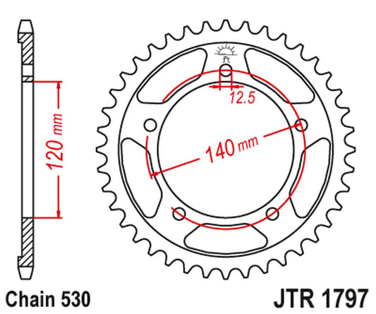 Rear Sprocket 4459 43 SUZUKI GSX 1400 '01-'08 (445943JT) (Chain. 530) (+2), JT Sprockets