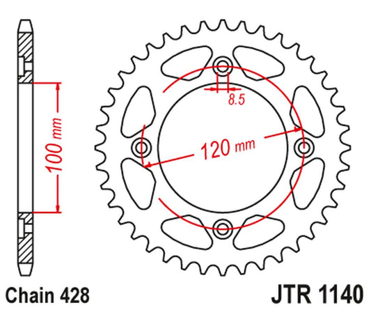 Rear Sprocket 4478 63 BETA 125 RR/RE '08-20' (447863JT) (Chain. 428), JT Sprockets