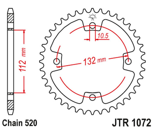 Rear Sprocket 4485 38 (448538) KYMCO KXR, KXU, MAXXER, MXU 250/300 '02-'15 (Chain. 520), JT Sprockets