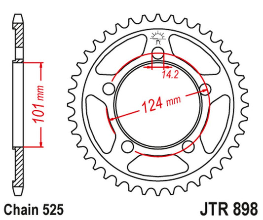 Rear Sprocket 4508 41 KTM 950/990/1190 RC8 /DUKE/ SUPERMOTO (450841JTZBK) (Chain. 525) COLOR BLACK, JT Sprockets
