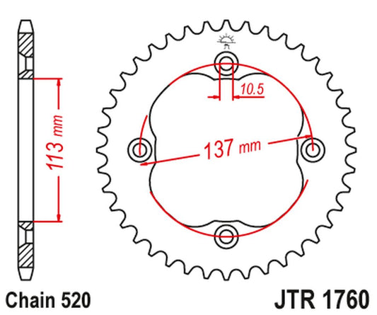 Rear Sprocket 4509 38 SUZUKI LTZ 400 '09-'12 (450938JT) (Chain. 520), JT Sprockets