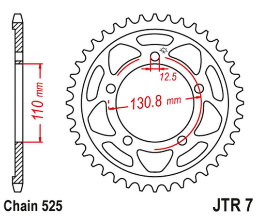 Rear Sprocket 4585 45 BMW S 1000 RR '09-'11 (JTR7.45)* (Chain. 525) CZARNA, JT Sprockets