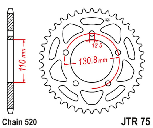 Rear Sprocket 4586 43 BMW S 1000 RR '09-20' (458643JT) (Chain.520) KONWERSJA, JT Sprockets