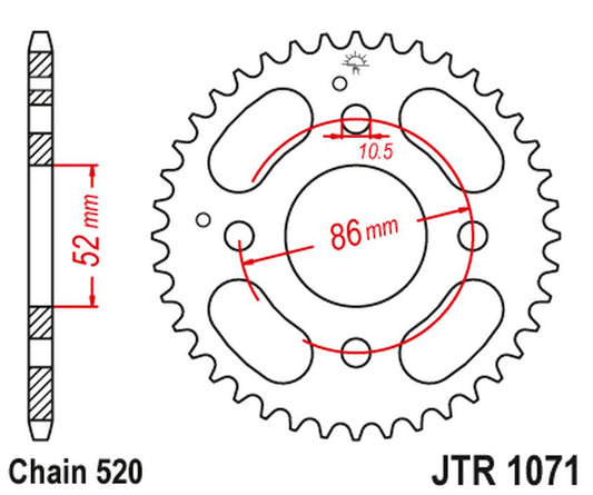 Rear Sprocket 4621 31 KYMCO MXU/MXR50/150 '02-'13 (462131JT) (Chain. 520), JT Sprockets