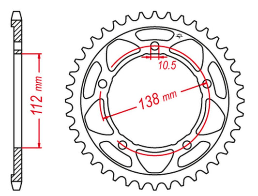 Rear Sprocket 4684 47 YAMAHA 900 NIKKEN (MXT850) '18-'20 (Chain. 525), JT Sprockets