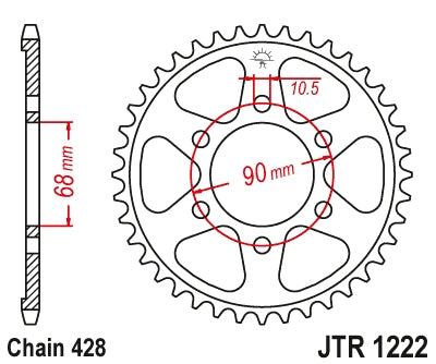 Rear Sprocket 4733 47 HONDA CB 125R '18-'20 (473347JT) (Chain.428), JT Sprockets