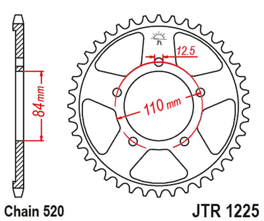 Rear Sprocket 4734 36 HONDA CMX 300A REBEL 17-18 (473436JT) (Chain. 520), JT Sprockets