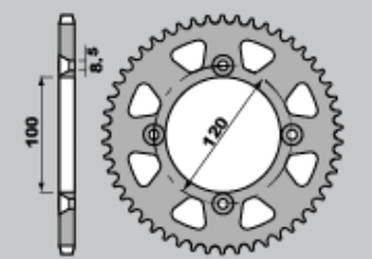 Rear Sprocket 4738 47 YAMAHA YZ 65 '18-'25 (473847JT) (Chain.420), JT Sprockets