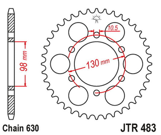 Rear Sprocket 483 35 KAWASAKI Z 900 '73-76' (485335JT) (Chain.630), JT Sprockets
