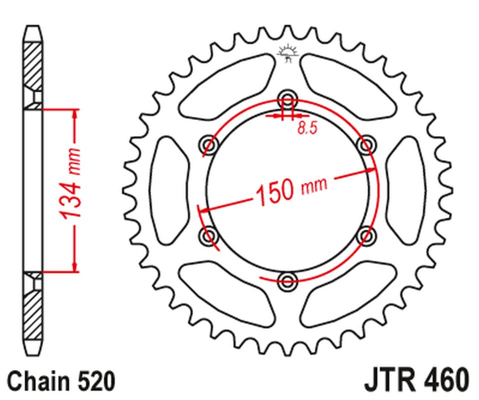 Rear Sprocket 489 52 KAWASAKI KX/KXF '84-20 (48952JT) (Chain. 520) (48952JT), JT Sprockets