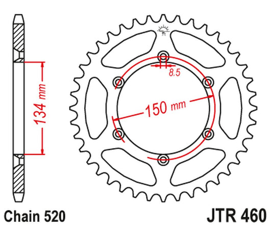 Rear Sprocket 489 52 KAWASAKI KX/KXF '84-20 (48952JT) (Chain. 520) (48952JT), JT Sprockets